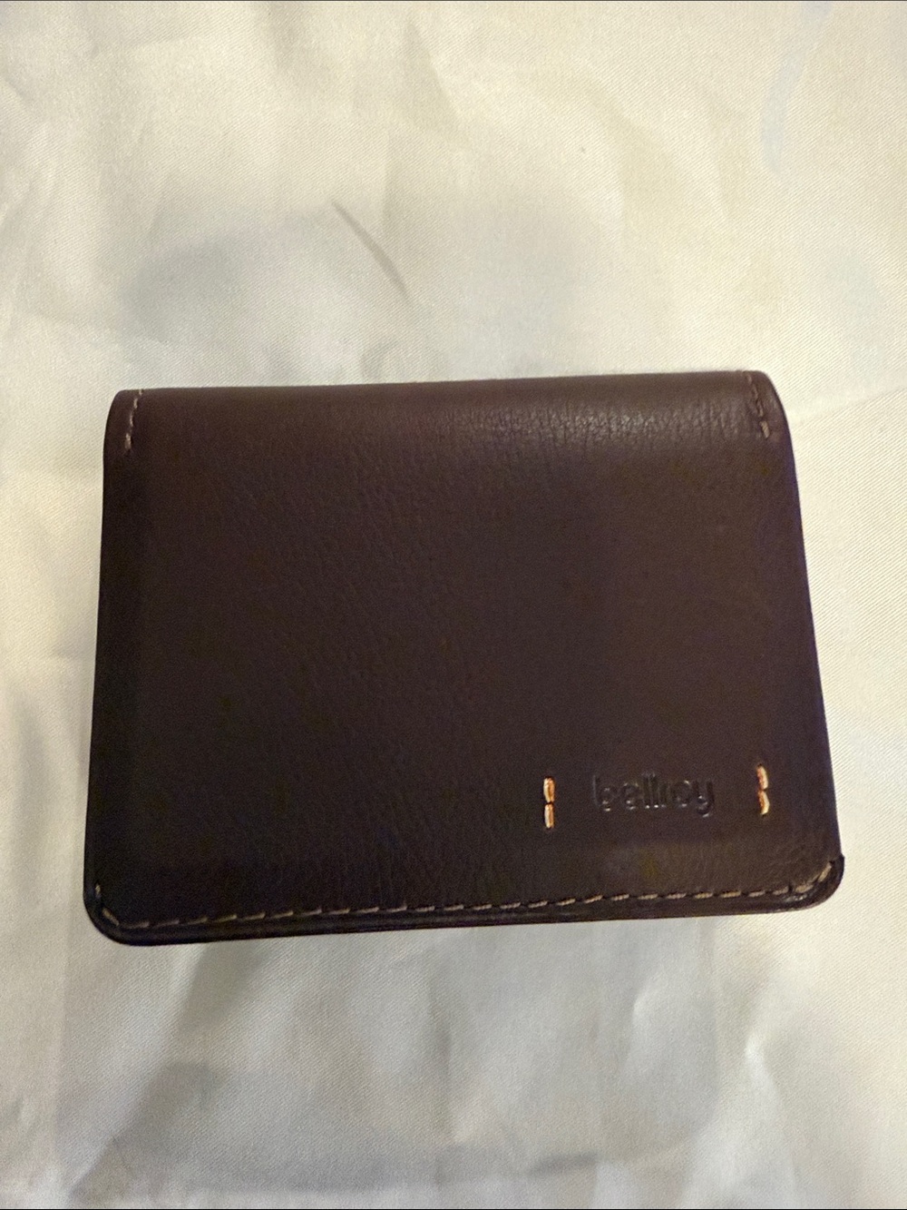 Bellroy Leather Card Holder - Dark Brown with Tan Stitching